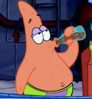 🧪 Patrick Star Spongebob Squarepants Patrick Star, Spongebob Schwammkopf, Cartoon, Nickelodeon, Trinken whatsapp sticker