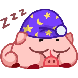 😴 ZZZ babi, tidur, imut, kartun, topi tidur telegram sticker