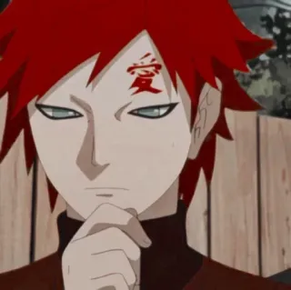 😐 Gaara Naruto 愛 gaara, naruto, anime, manga, ninja, sable, personnage telegram sticker