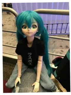 😳 ラスボス muñeca, anime, pelo azul, camiseta telegram sticker