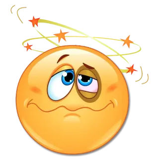 😵‍💫 mareado, emoji, enfermo, estrellas, dibujos animados, expresión, cara whatsapp sticker