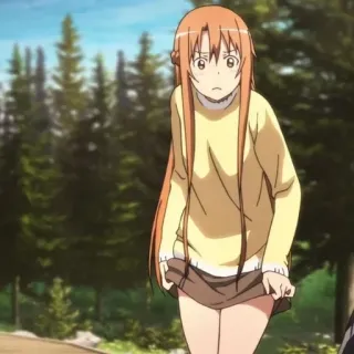 🍂 Asuna Yuuki Sword Art Online anime, gadis, karakter, Sword Art Online, Asuna whatsapp sticker