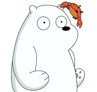 🦀 Ice Bear We Bare Bears bear, cartoon, crab, animal, polar bear telegram sticker