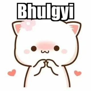 ⚜ Bhulgyi mignon, kawaii, chat, rougir, dessin animé, autocollant, animal whatsapp sticker
