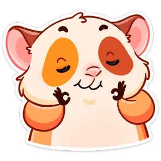 👌 criceto, carino, animale, adesivo, meditazione, pace, calma telegram sticker