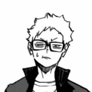 🤨 Tsukishima Kei Haikyuu!! Anime, Haikyuu, Tsukishima, Kei, Gafas, Karasuno, Personaje whatsapp sticker