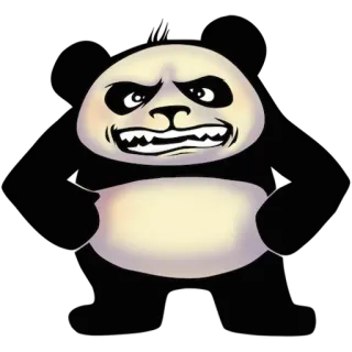 😠 Panda, Dier, Cartoon, Sticker telegram sticker