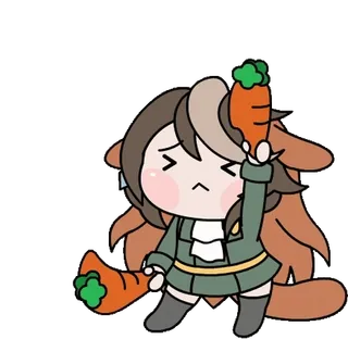 🥕 anime, cute, carrot, girl, chibi whatsapp sticker