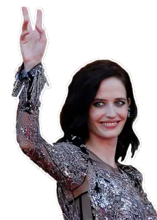 ✌ woman, celebrity, peace sign, sparkly, smiling telegram sticker