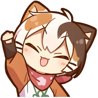 👋 Anime, Gato, Fofo, Kawaii, Mangá, Adesivo whatsapp sticker