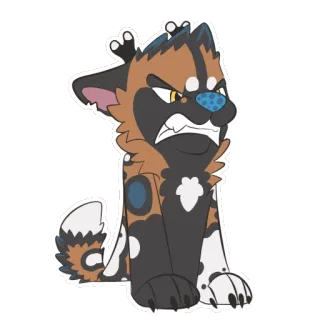 😡 chien, en colère, animal, dessin animé, illustration, autocollant whatsapp sticker