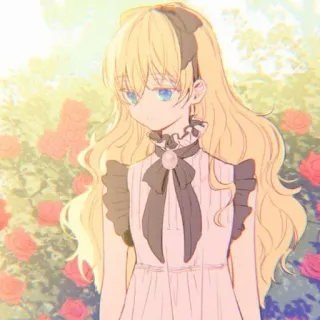 🌨️ Fille anime, Cheveux blonds, Mignon, Illustration, Dessin animé, Art, Dessin whatsapp sticker