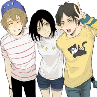 😎 Anime, Cartoon, Vriendschap, Schattig, Cartoonfiguren telegram sticker