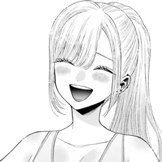 ⚪️ anime, manga, woman, smile, happy, portrait telegram sticker
