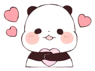 ❤ Panda, Lindo, Amor, Corazones, Animal telegram sticker