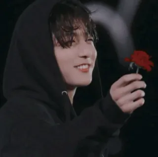 🌹 Jungkook k-pop, певец, человек, цветок, роза, знаменитость whatsapp sticker