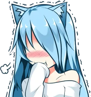 😊 anime, cat girl, kawaii, cute, blush, manga telegram sticker