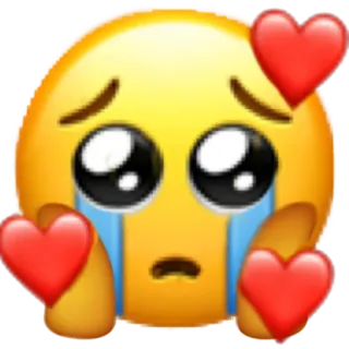 😭 이모지, 슬픈, 우는, 하트, 사랑, 감정적인 whatsapp sticker