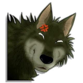 😡 волк, злой, мультик, животное, пушистый telegram sticker