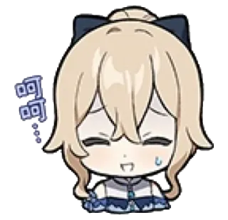 😓 呵呵... anime, cartoon, chibi, cute, girl, embarrassed telegram sticker