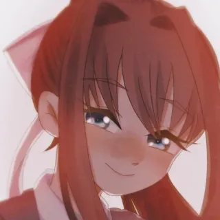 📄 Monika Doki Doki Literature Club! Anime, Fille, Mignon, Jeu vidéo, DDLC telegram sticker