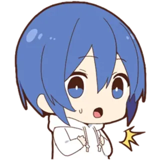 😟 Аниме, Манга, Чиби, Мультфильм, Милый, Синие волосы, Каваий telegram sticker