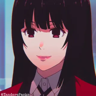 🥢 @YanderePacks anime, girl, red, black hair, portrait whatsapp sticker