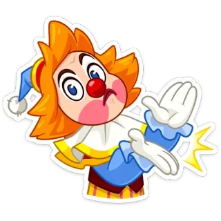 👏 Clown, Cartoon, Jester, Personnage, Mascotte, Emoji, Illustration whatsapp sticker