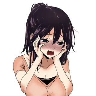 😱 Аниме, Манга, Девушка, Плачущая, Грустный, Эмоциональный telegram sticker
