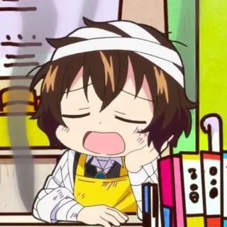 ☕️ Аниме, Манга, Чиби, Персонаж, Сонный telegram sticker