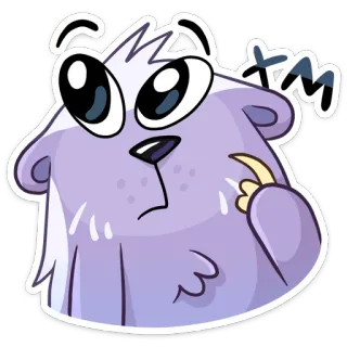 🤔 XM животное, милый, мультфильм, иллюстрация, стикер, пушистый, пушистый telegram sticker