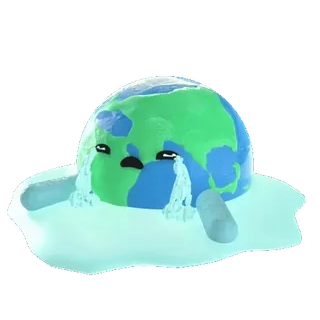 😭 terre, pleurer, réchauffement climatique, fonte, triste, planète telegram sticker
