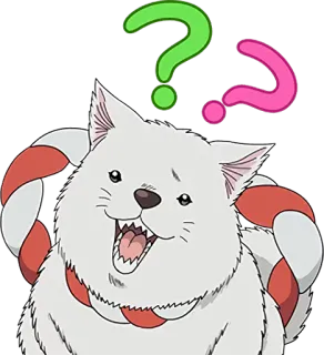 🐶 犬, 疑問符, 動物, 漫画, 白い犬 telegram sticker