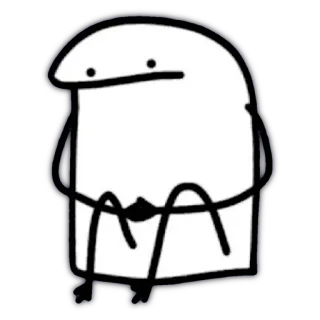 😐 stick figure, cartoon, drawing, simple, white, black telegram sticker