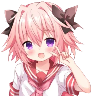 ✌ Astolfo Anime, Fofo, Rosa, Personagem telegram sticker