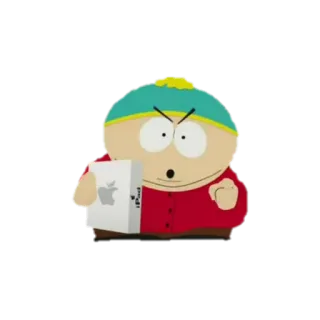 🍎 Eric Cartman South Park cartoon, apple, ipad, angry, character telegram sticker