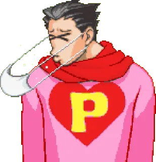 😷 P cartoon, heart, letter, character telegram sticker