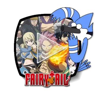 ▶ Fairy Tail FAIRY TAIL anime, fairy tail, cartoon, animation, mordecai, play button telegram sticker