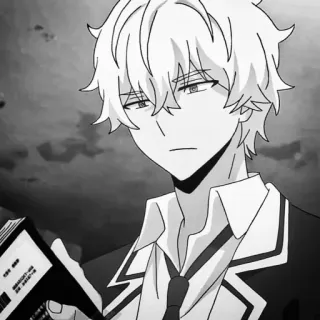 🍇 Anime, Chłopak, Czarno-białe, Postać, Manga, Czytanie telegram sticker