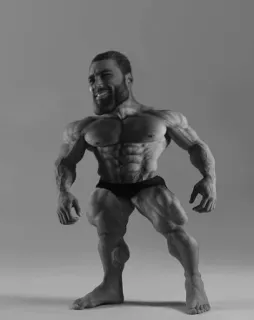 💪 Bodybuilder, Muskeln, Fitness, Mann, Fitnessstudio, Posing, Schwarzweiß, Männlich whatsapp sticker