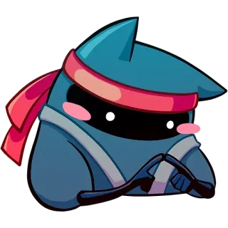 🥺 Ninja, Personagem, Mascote, Desenho animado, Fofo, Kawaii telegram sticker