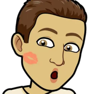 😘 bisou, emoji, bitmoji, visage, surprise, joue, dessin animé telegram sticker