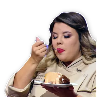 🍰 femme, gâteau, manger, dessert, chef, nourriture telegram sticker