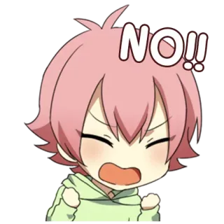 😡 NO!! anime, zły, słodki, wykrzyknik, protest, sfrustrowany telegram sticker