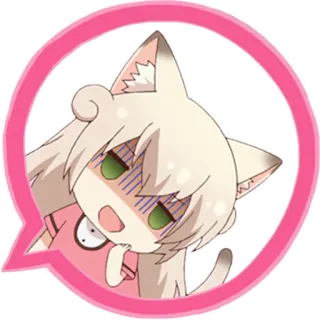 😏 Anime, Kartun, Stiker, Gadis kucing, Lucu, Kawaii whatsapp sticker