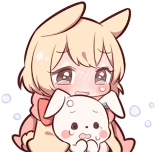 😭 애니메이션, 슬픈, 우는, 귀여운, 카와이 telegram sticker