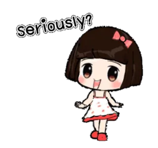🙎 seriously? Mädchen, Cartoon, Frage, süß, ernsthaft, animiert telegram sticker