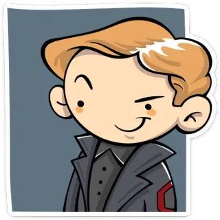 😉 dessin animé, personnage, portrait, art, dessin, animation telegram sticker
