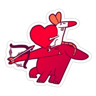 😇 rat, elephant, heart, love, arrow, animals whatsapp sticker