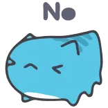 👎 gatto, blu, carino, animale, cartone animato telegram sticker